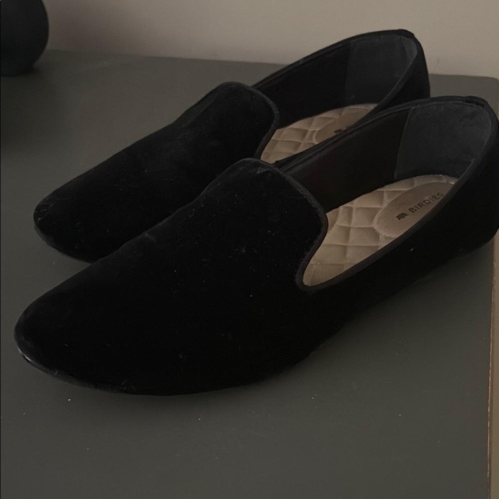 Birdies black Velvet Slip-On women’s Loafers